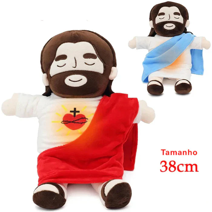 Santo Soninho™ - Pelúcia Jesus que Abraça com Fé e Acalma a Alma