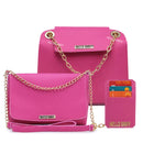 Kit Com 2 Bolsas Em Couro Ecologico + Porta Cartão