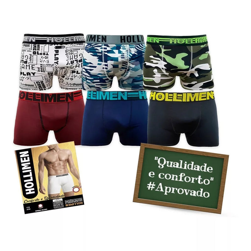 Kit 10 Cuecas Boxer Microfibra Cartela Única