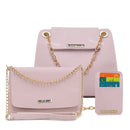 Kit Com 2 Bolsas Em Couro Ecologico + Porta Cartão