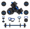 Kit de Barras Com Anilhas 12kg Para Treino Funcional Com 17 Peças