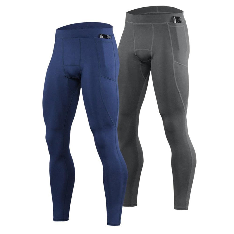 Calças de Compressão Masculinas com Bolso para Celular