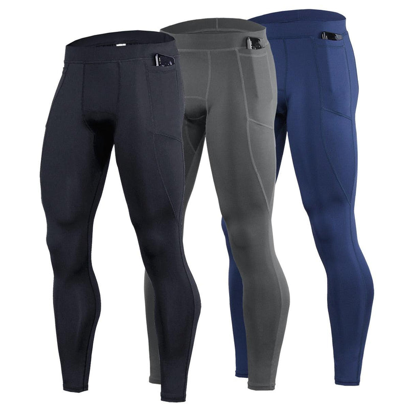 Calças de Compressão Masculinas com Bolso para Celular