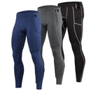 Calças de Compressão Masculinas com Bolso para Celular