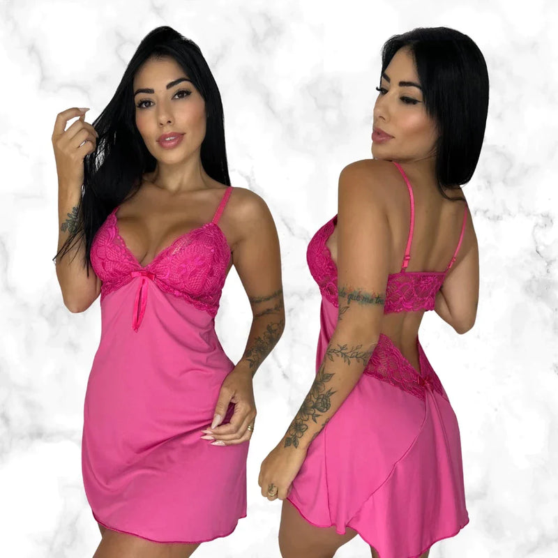 Camisola Sexy com Renda Confortável Sensual