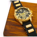 Conjunto Relogio Masculino Banhado a Ouro Original + Pingente + Colar com Cruz .