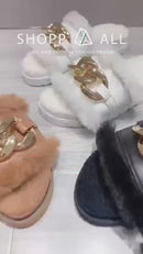 Rasteirinha Pelucia com Corrente