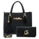 Kit bolsa + carteira GS Tradicional Moderna Transversal Feminina