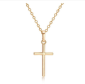 Colar Pingente Cruz Prata 925 (Cor: Prata, Ouro 18k)