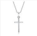 Colar Pingente Cruz Prata 925 (Cor: Prata, Ouro 18k)